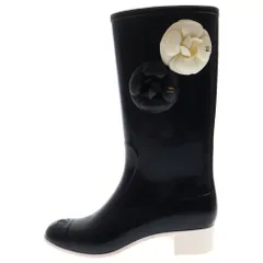 ☆お値引き中☆　美品　シャネル　カメリア　レインブーツ　37　CHANEL シャネル CHANEL レインブーツ 長ぐつ カメリア ブラック 表記