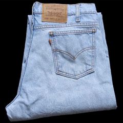 90s Levi'sリーバイス 550 ブリーチ飛び デニムパンツ W34 L32★SDP4216 オールド ビンテージ ジーンズ テーパード ルーズ アイスブルー