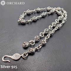 シルバー925 ネックレス Silver 925 メンズ レディース アンカーフック式 アジャスタ クロスボール 十字