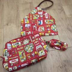 S93673 ペコちゃん  ポーチ セカンドバッグ ハンドメイド ポーチ 3点セット 鞄 まとめ 美品