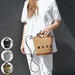 【2025春夏物モデル】☆1/28入荷☆ MARNI マルニ SCMP0056Q1P3860 かごバッグ バケットバッグ ショルダーバッグ 巾着付き スモール レディース