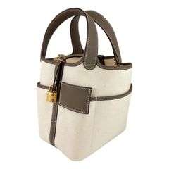 新品未使用 HERMES エルメス Picotin lock cargo PM ピコタンロックカーゴPM Nata ナタ Toile goeland/Swift トワルゴエラン/スイフト GHW ゴールド金具 Stamp-B B刻印 ハンドバッグ