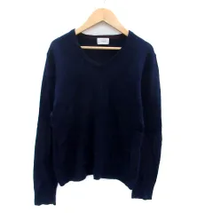 メンズビギ MEN'S BIGI ESSENTIAL GARMENT ニット カットソー Vネック 長袖 無地 ウール 3 紺 ネイビー /HO55のサムネイル