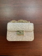 No.414【美品⭐️送料込み⭐️】グリッター プッシュロックチェーンハンドルバッグ - ブラッシュのサムネイル