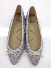 M17　マニュ　Menue　フラットシューズ　グリッター　シルバー　カジュアル　美品　21cm　オールシーズン