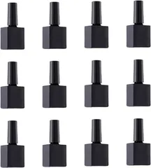 マニキュアボトル 10ml エナメルボトル 黒 遮光 空 ネイル空 ガラス 手作り 収納 小分け 12本セットR1044