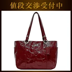 コーチ トートバッグ ボルドー ギャラリーエンボス F17728 美品