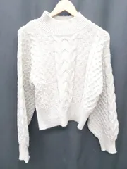 ◇ ⊇ N. Natural Beauty Basic ハイネック 長袖 ケーブルニット セーター サイズM ベージュ系 レディース P  【1410160007693】