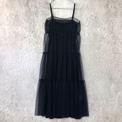 THE SHOP TK ザ ショップ ティーケー チュール レイヤード ワンピース ネイビー Mサイズ □〇☆