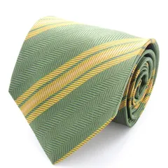 ライルアンドスコット ブランド ネクタイ ストライプ柄 ヘリンボーン柄 PO メンズ グリーン LYLE&SCOTT 【中古】のサムネイル