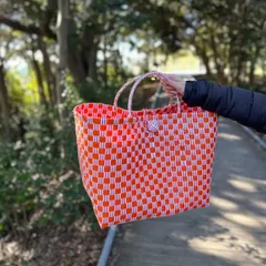 【新品】かごバック(オレンジ)