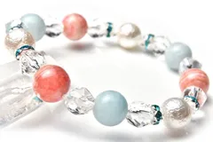 夏の守 天色の乙女 アクアマリンxインカローズ 当店オリジナルブレス 天然石パワーストーン パワーストーン 天然石 _A719