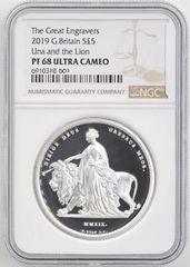 2019年 イギリス 5ポンド ウナとライオン 銀貨のみ ウナ ライオン