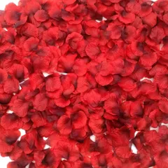 花びら 3000枚セット フラワーシャワー 薔薇 造花 プロポーズ 飾り 結婚式 ウエディング ２次会 誕生日 お祝い クリスマス パーティー用飾り (赤と黒 3000枚)