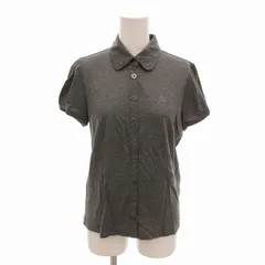 バーバリー ロンドン BURBERRY LONDON ニットポロシャツ カットソー ロゴ刺繍 ノバチェック切替 半袖 2 M グレー /FT ■GY14