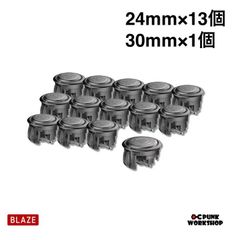 PUNK WORKSHOP PWS Blaze ボタン パンクワークショップ 黒 24mm×13個 30mm×1個