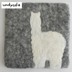 【アルパカ・しろくま・りす】動物のフェルトコースター1枚 /undyed+(アンダイドプラス)