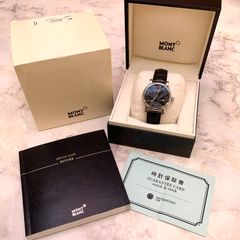 ▼【稼働品/SAランク】MONTBLANC/モンブラン スターデイト マイスターシュティック 7190 ブラック文字盤 自動巻き SS レザー メンズ 腕時計 付属品あり S28377909955
