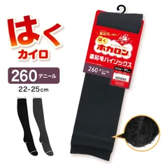 レディース ハイソックス 裏起毛 靴下 ひざ下 ソックス ひざ下丈 ホカロン あたたかい あったかい 防寒 260デニール相当 22-25cm 暖かい 保温 アツギ 黒 atsugi 冬 秋 寒さ対策