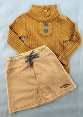 【まとめ売り 女の子】プチジャム ロンT エーアーべー スカート 2枚セット 95cm 子供服 中古