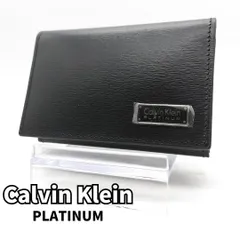 【洗練されたミニマル✨】　カルバンクライン プラチナム　カードケース スタイリッシュ 名刺管理 レザー 高級感　黒