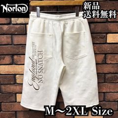 【Norton/ノートン】 フェイクスウェードイージーショーツ ショートパンツ ハーフパンツ 刺繍 ロゴ 日本限定 バイク バイカー ツーリング アメカジ ユニセックス 252N1927 セットアップ可能 オフホワイト White 新品 未使用 送料無料