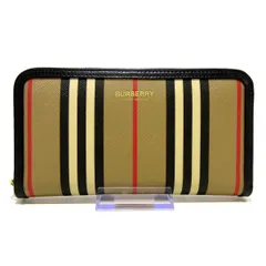 美品】BURBERRY カードホルダー アイコンストライプ PVC レザー-