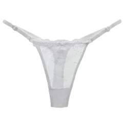 Tバック レディース プチプラ サイドストリング 紐パン 調整 腰ゴム 透ける レース リボン セクシー アジャスター 黒 白 赤 黄 緑 紫 水色 青  rt-016