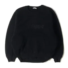 SAINT LAURENT PARIS サンローラン パリ スウェット サイズ:XL 23SS グリッター ラメ ロゴ 刺繍 ダブルフェイス スウェットシャツ トップス トレーナー プルオーバー ラグランスリーブ ブラック 黒 イタリア製【メンズ】のサムネイル