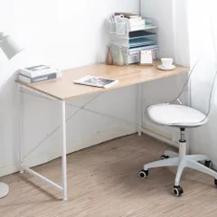 【オフィスチェア+パソコンデスク セット】【新品】【ナチュラル】パソコンデスク シンプル 極簡易デスク ワークデスク 木製 机