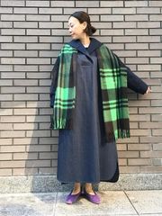 324t*スピックアンドスパン ウール混 ダブルジャガード ビッグ