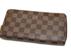 まだ美品 ヴィトン ダミエ ジッピーウォレット 長財布 ☆ N60015 ラウンドファスナー エベヌ LOUIS VUITTON レディース メンズ CA3130 ▼7I