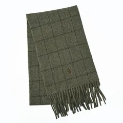 新品 ポロ ラルフローレン POLO RALPH LAUREN マフラー リバーシブル ウインドウペイン柄 メンズ レディース 男女兼用 PC0743 350 ダークローデン（グリーン系）