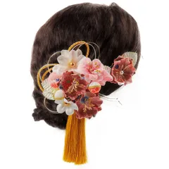 在庫処分 七五三 花 袴 着物 つまみ細工 髪 飾り 2点セット 和装 卒業式 振袖 浴衣 結婚式 成人式 髪 飾り 髪飾り 髪留め コーム [OTAKUMARKET] ヘアアクセサリー 3カラー