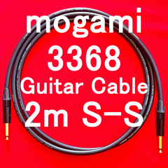 mogami 3368 Guitar Bass 高品位Cable w/ Neutrik Gold Plated Plug SS 2m