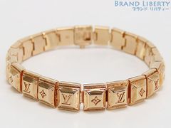 【レアほぼ新品】ルイヴィトン　LOUIS VUITTON　ブラスレ ナノグラム テニス ブレスレット　腕輪　ピンクゴールド　M64650