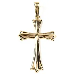 年最新イエローゴールドk クロス十字架 ペンダント ネックレス