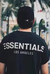 エッセンシャル　半袖Tシャツ　トップス100%棉　ESSENTIALS　男女兼用反射ロゴ