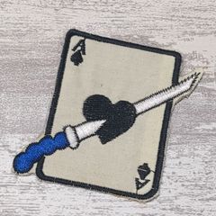 ES36 ベトナム 戦争 ワッペン スペード トランプ 刺繍 おしゃれ リメイク アメリカ軍 アメカジ 剣 白