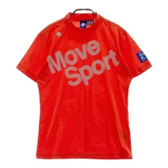 サイズ：M DESCENTE GOLF デサントゴルフ  モックネック半袖Tシャツ プリント  レッド系 [240101429653] ゴルフウェア メンズ ストスト
