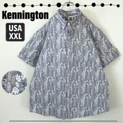 KENNINGTON/ケニントン★ S/S BD SHIRTS★半袖 ボタンダウンシャツ★総柄:小麦の花★ビッグサイズUSAメンズXXL　2403M119