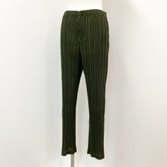 59e9 ISSEY MIYAKE FETE イッセイミヤケ フェット プリーツパンツ ボトム サイズ03 カーキ レディース 女性用 プリーツプリーズ