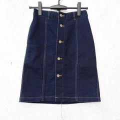 179/WG NICOLE CLUB イチナナキュウ/ダブルジー ニコルクラブ デニム タイト スカート 膝丈 フロントボタン ダークブルー Mサイズ ◎、□□☆