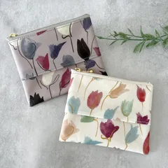 大人可愛いリバティプリントのポケットティッシュケース/チューリップシャドー/ハンドメイド