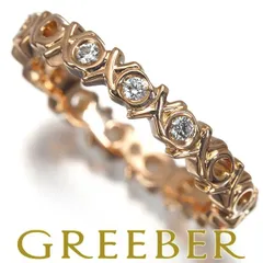 ティファニー　ラブ&キスリング 750 ダイヤモンド付き　#10 極美品　希少 ティファニー ラブ&キスリング 750 ダイヤモンド付き #10 極美品