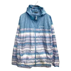 Columbia ナイロンジャケット Lサイズ コロンビア ブルー パープル ボーダー 古着卸 アメリカ仕入 t2410-3377