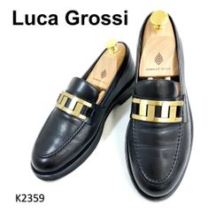 ルカグロッシ　美品　金具　ビット　レザー　EU36.5　イタリア製　ブラック