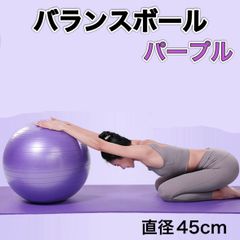 バランスボール ヨガ ジム 45cm 紫 フィットネス 体幹 トレーニング