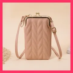 ★スタッフおすすめ★ スマホポーチ がま口 ポシェット 小物入れ ショルダーバッグ レディース ミニバッグ 携帯ポーチ PU レザー ベルト 合成皮革 お出かけ 長財布