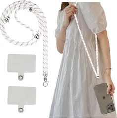 [14-841,842]スマホストラップ 首掛けストラップ ネックストラップ 携帯ストラップ ナイロン製 [ 紛失 落下防止 忘れ物防止 薄型 軽量 耐久性向上版携帯便利 長さ調整可能] 斜めがけ ネックストラップ 携帯ストラッ 肩掛けストラップ 全機種対応